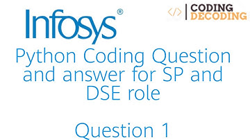 #infosys #python coding Question and answer for SP and DSE role #infosys #pythonprogramming