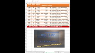 Excel Schnelle Tabelle Wennfehler Istfehler Fehler Ausblenden