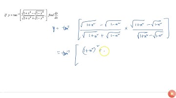 If `"y"="tan"^(-1)"\ "[(sqrt(1+"x"^2-sqrt(1-"x"^2)))/(sqrt(1+"x"^2+)"\ "sqrt("\ "1-"x"^2)),]"\ f i n