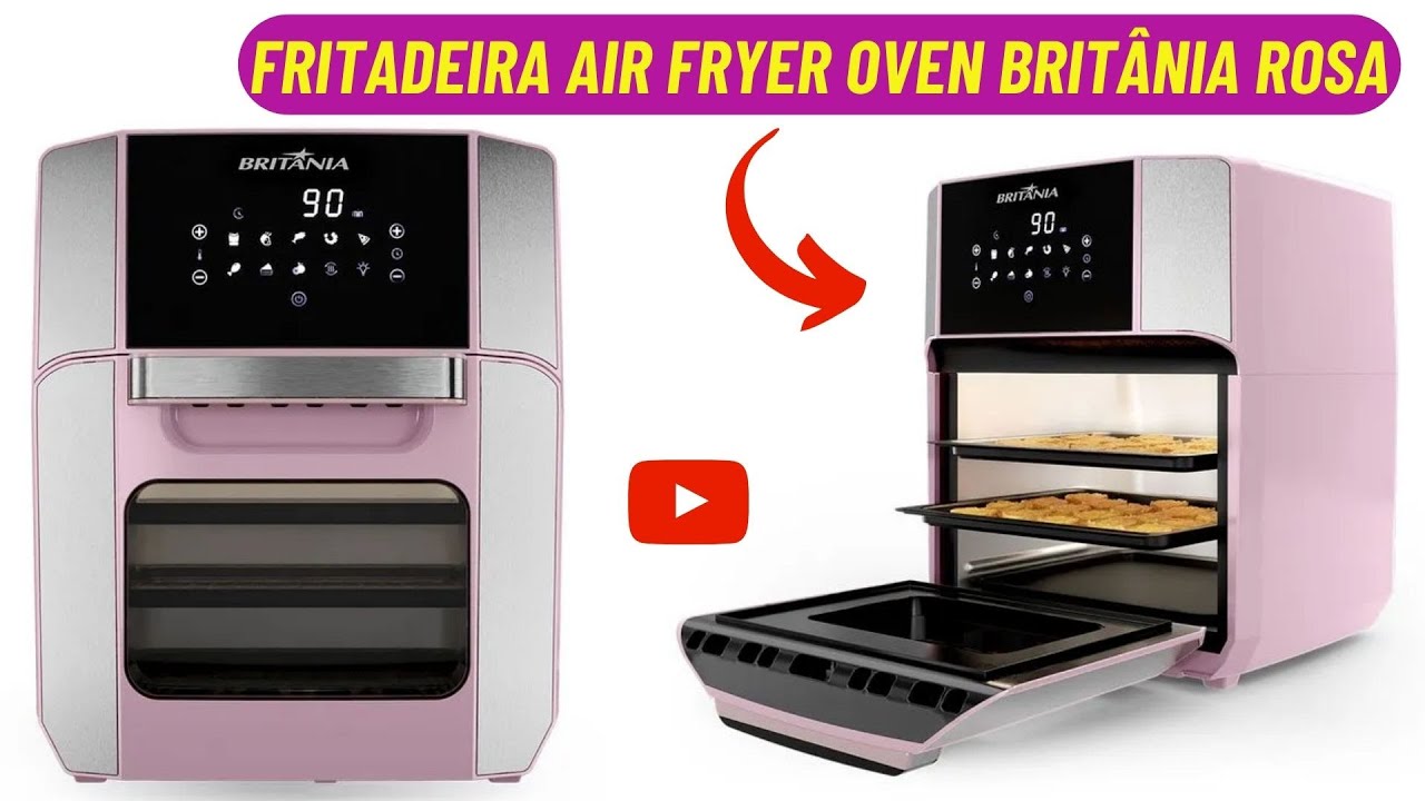 LANÇAMENTO COM COR DIFERENTE / Fritadeira Air Fryer Oven Britânia Rosa