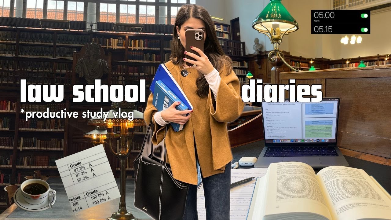 6am morning routine 📚 law school study vlog, productive days, lectures & classes, living alone