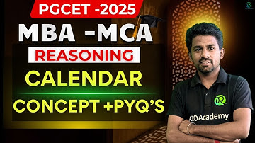 PGCET MBA - MCA 2026 | Logical Reasoning | Calendar | Reasoning Easy tricks | #pgcetexam2026