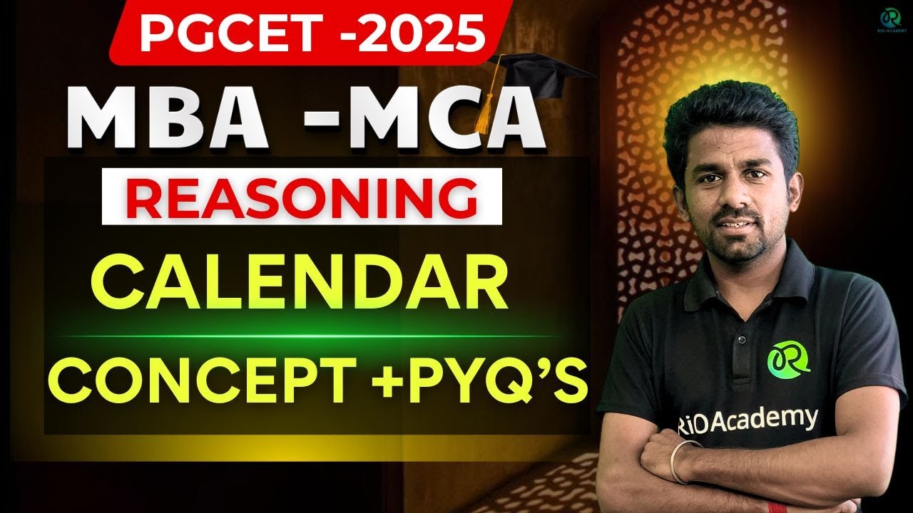 PGCET MBA - MCA 2026 | Logical Reasoning | Calendar | Reasoning Easy tricks | #pgcetexam2026