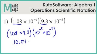 KutaSoftware:  Algebra 1 - Operations With Scientific Notation