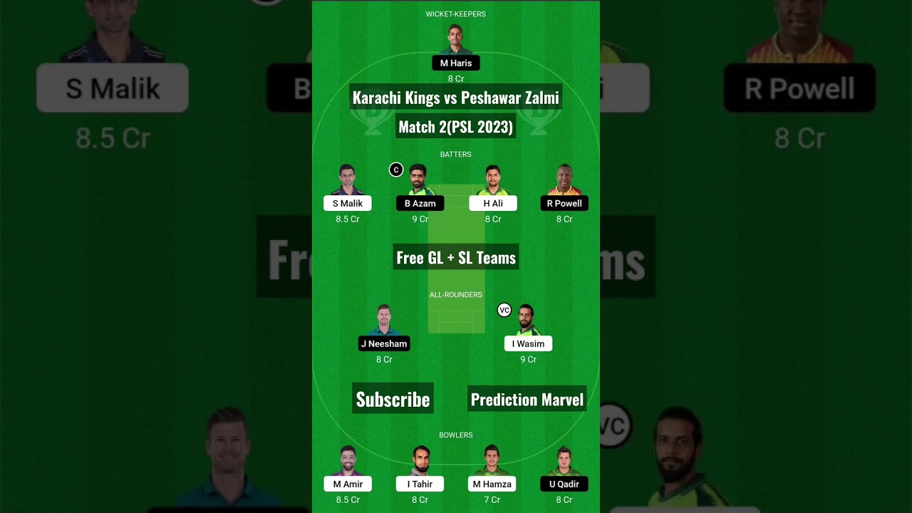 Karachi Kings vs Peshawar Zalmi | Match 2(GL + SL Teams) | 
