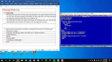 Chương trình con (Hàm trong Pascal)