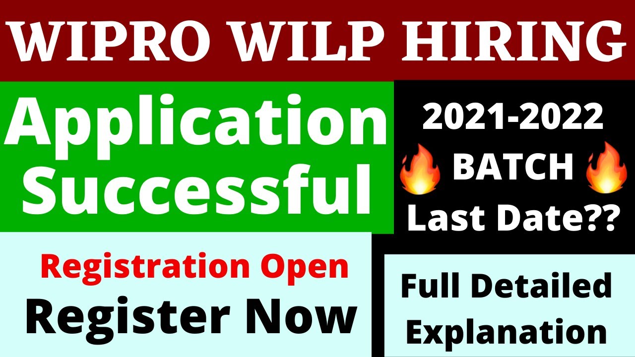 Wipro WILP 2022 Hiring | Wipro Fresher's hiring 2021 - 2022 batch | Wipro WILP registration 2022