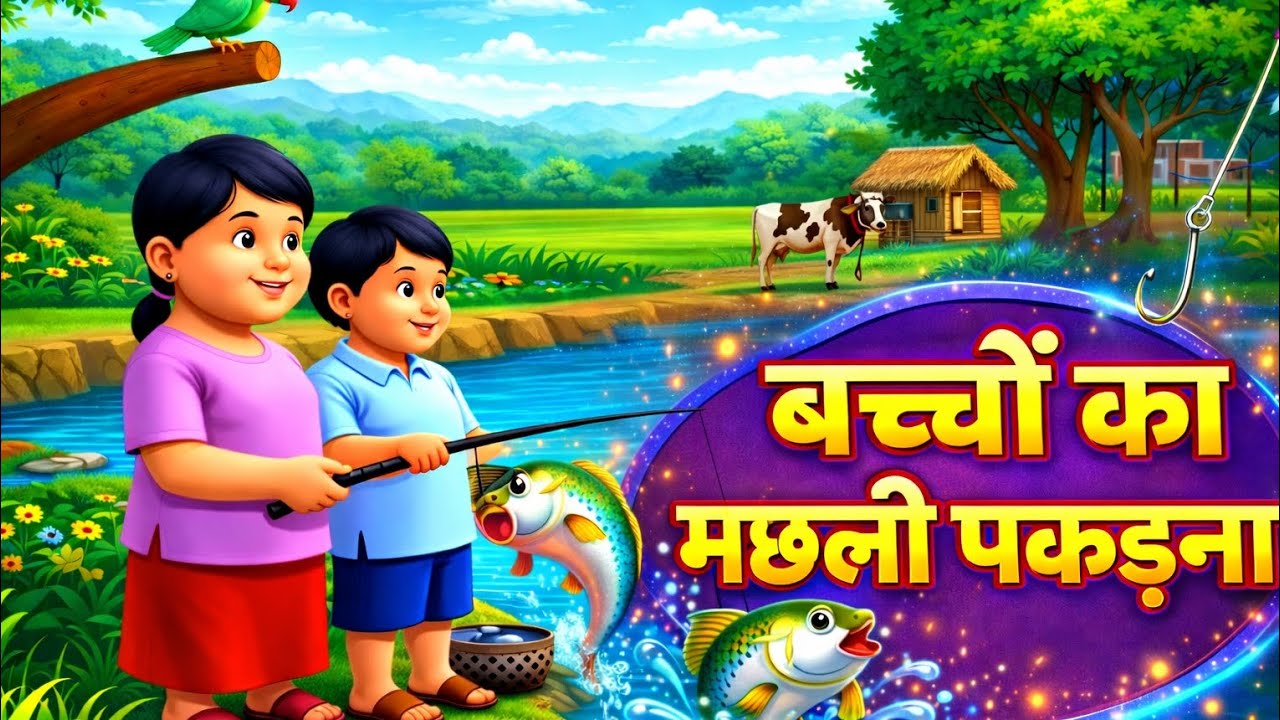 बच्चों का मछली पकड़ना | Kids Fishing Story in Hindi | Moral Cartoon Story | Game Toon World