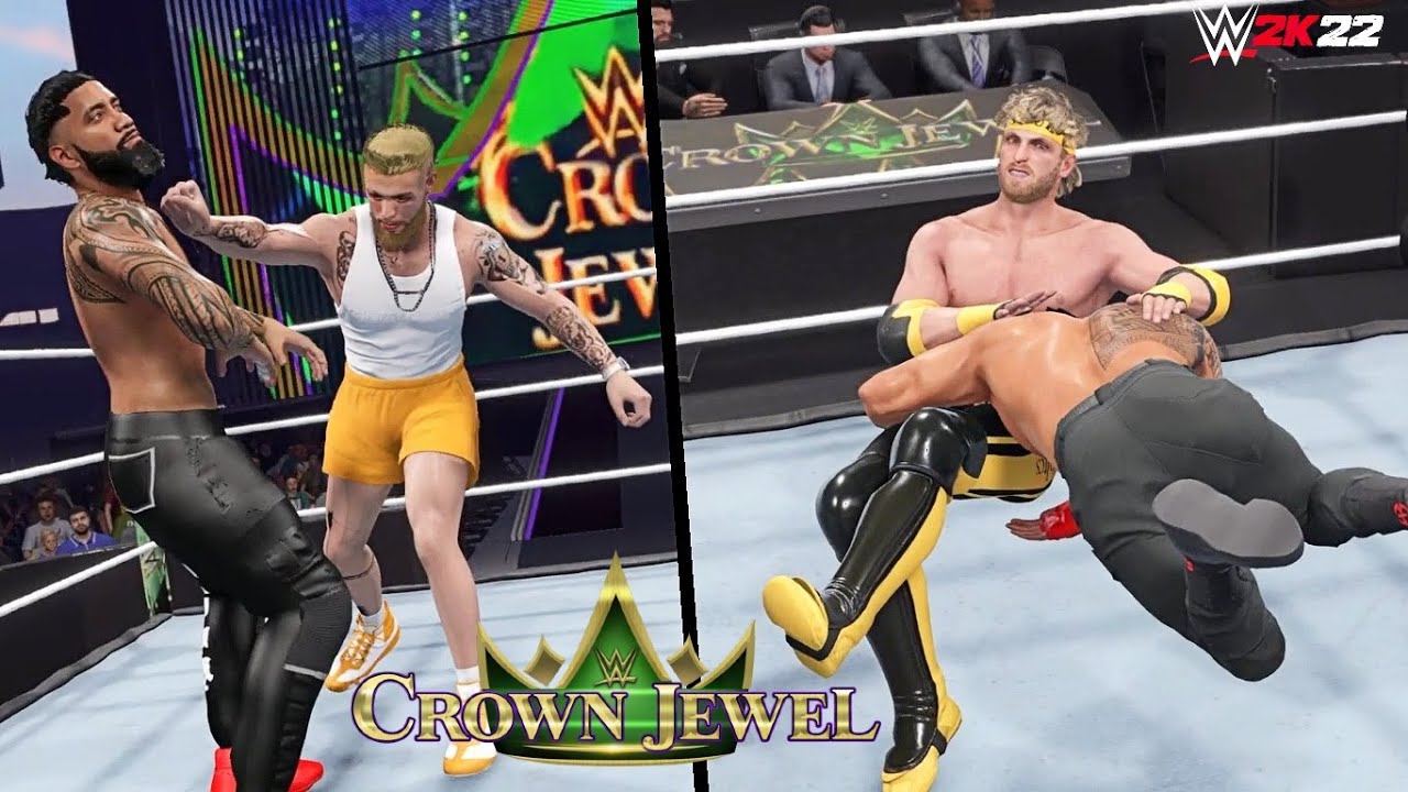 WWE Roman Reigns vs Logan Paul | Crown Jewel 2022 Highlights | WWE 2K22 SIMULATION