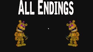 FNAF World All Endings - TRUTH/FOURTH GLITCH/DROWNING/UNIVERSE/CHIPPER'S REVENGE/CLOCK