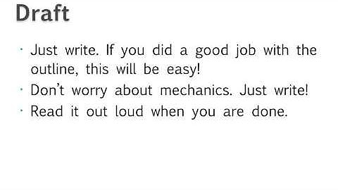 The Writing Process - Part 1