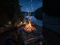 Midnight Serenity Crackling Fire by the Calm Lake #burningfireplace #fireplacesounds