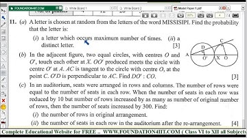Class 10 Maths ICSE Model Test Paper - 1 || Q.No. 11 ||