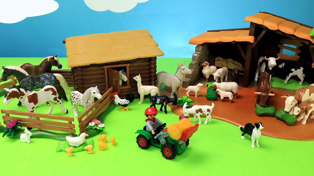 Fun Playmobil Farm Sets and Animal Figurines - Let's Make a Farm! 