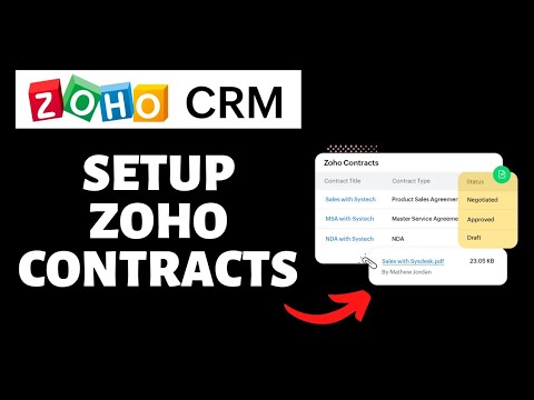 How To Setup Zoho Contracts on Zoho CRM | Zoho CRM Tutorial - YouTube