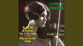 Cello Suite No. 3 in C Major, BWV 1009 (Transcr. for Viola) : II. Allemande