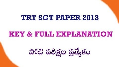 TS TRT SGT KEY with Explanation by Manavidya
