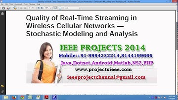 Quality of Real Time Streaming in Wireless Cellular Networks—Stochastic Modeling and Analysis