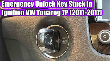 How to emergency unlock (remove) a key stuck in the ignition on Volkswagen VW Touareg 7P (2011-2017)