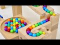 Marble Run ASMR ☆ HABA Wooden Slope & 5 types of Truck and courses♪