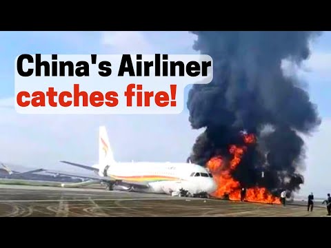 China Airlines major accident ! Fire rages through A319 plane, people running for their lives