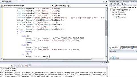 C# Console Basit Hesap Makinesi Yapımı - C # SHARP DERSLERİ