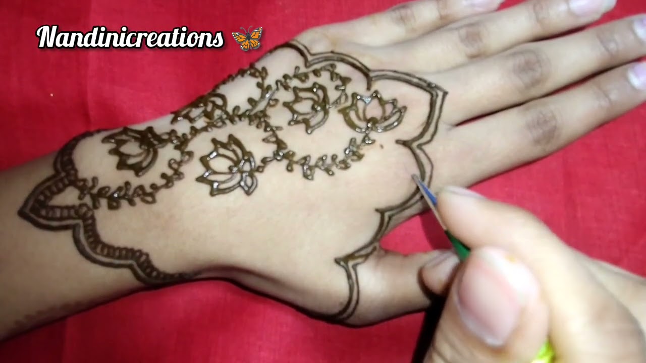 Back Hand Lotus Mehandi Designs ❤️😍 