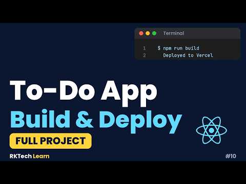 Build & Deploy a React To-Do App (Full Project) | React for Beginners #10