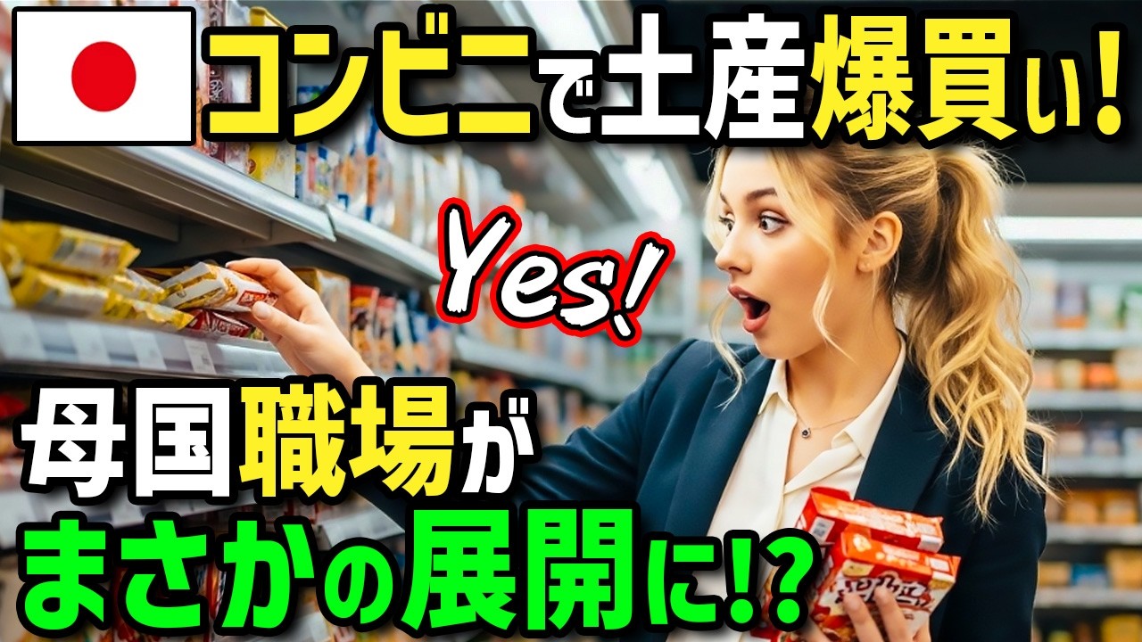 【海外の反応】「お土産を日本のコンビニで爆買いしただと！？」初来日のフランス人がコンビニでお土産選び！帰国後に職場で大人気の銘菓や超便利グッズを配ったら同僚の反応が衝撃すぎたw