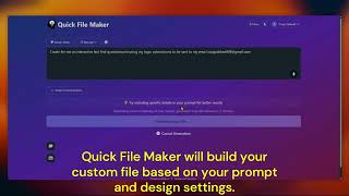 Quick File Maker (How to make a form/questionnaire)