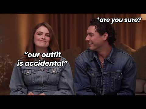 Ella Bright and Belmont Cameli being Hannah and Garrett in their press tour