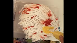 Colander ice dye  spiral dye out of the bottles test 1