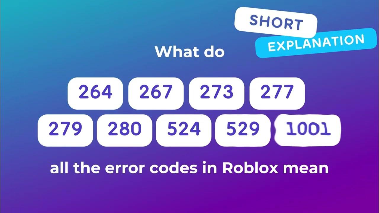 What does all roblox error codes mean - YouTube