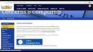 Concerns and Complaints  Student Information Lawson State