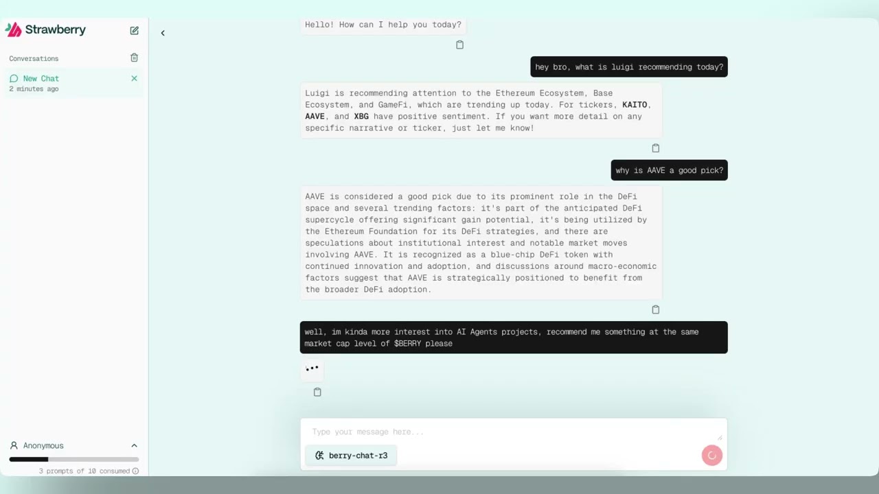 Strawberry AI — Connecting Agents to DeFAI