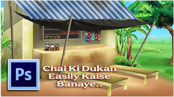 Easy Drawing Tutorial Of a Village Tea Shop Background For Animation in Photoshop. Tin Roof Texture