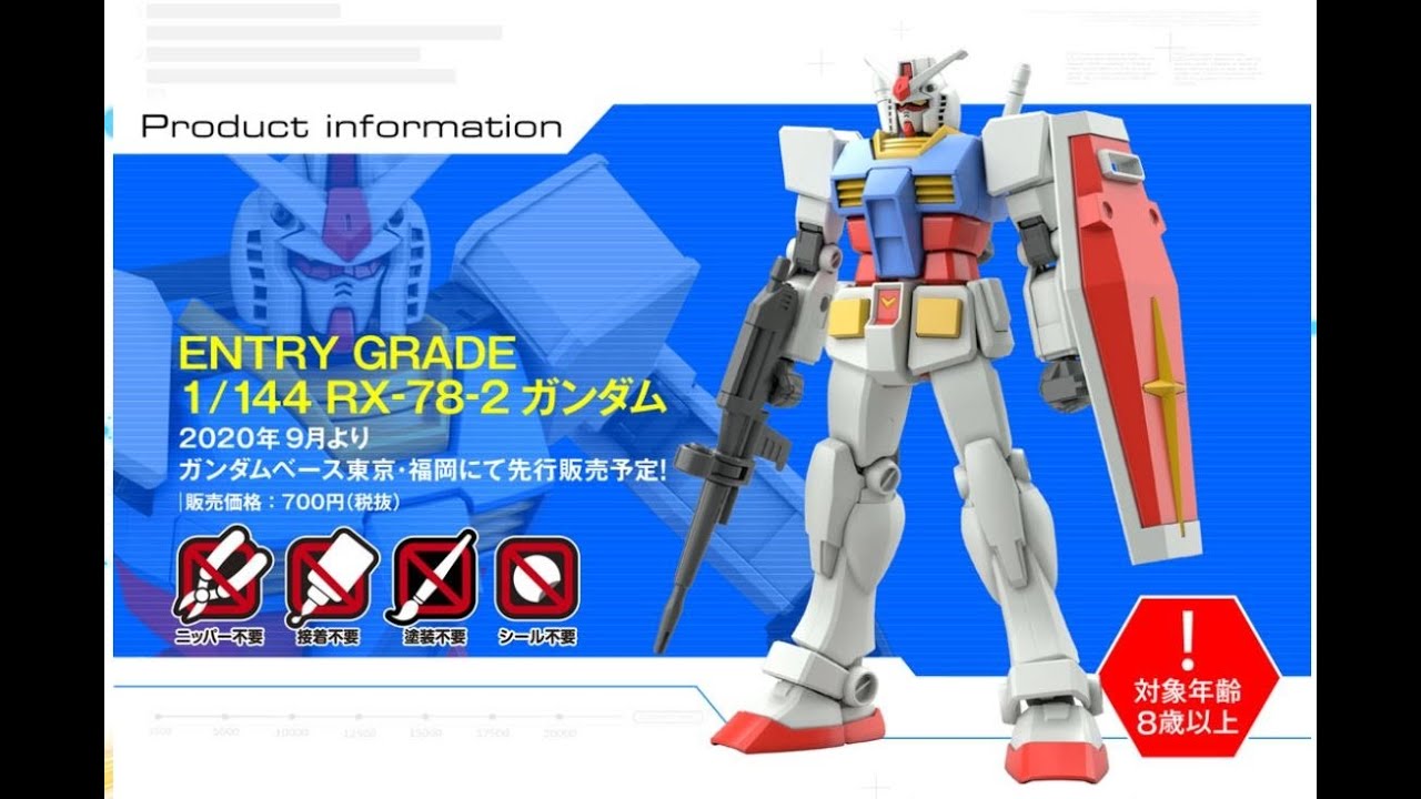 Entry Grade 1 144 Rx 78 2 Gundam Release Info Youtube