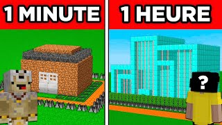 Prison Sécurisé de 1 minute vs 1 HEURE sur Minecraft !