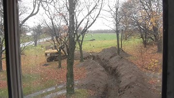 Geothermal Ground Loop Heat Pump Horizonal Loop Dig Timelapse