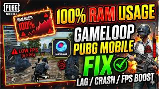100% RAM USAGE in Gameloop PUBG Mobile Fix | How to Fix High Ram Usage in pubg Mobile Emulator