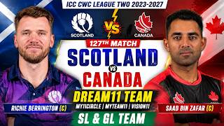 SCO vs CAN | 50 Overs | Dream11 Team | My11Circle Team | MyTeam11 Team | Vision11 Team | SL & GL ... screenshot 5