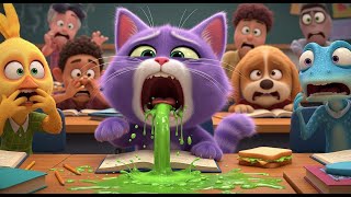 Kitten Eats Marshmallow From A Mouse And Started Vomiting Non-Stop