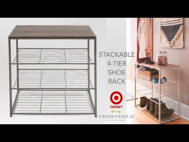 HOW TO ASSEMBLE TARGET'S STACKABLE 4-TIER SHOE RACK FR. THRESHOLD