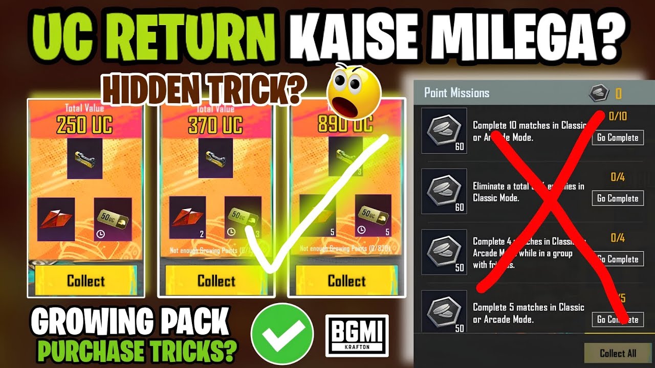 GROWING PACK UC RETURN / REFUND TRICK? | GROWING PACK BGMI PURCHASE | BGMI GROWING PACK KYA HAI?