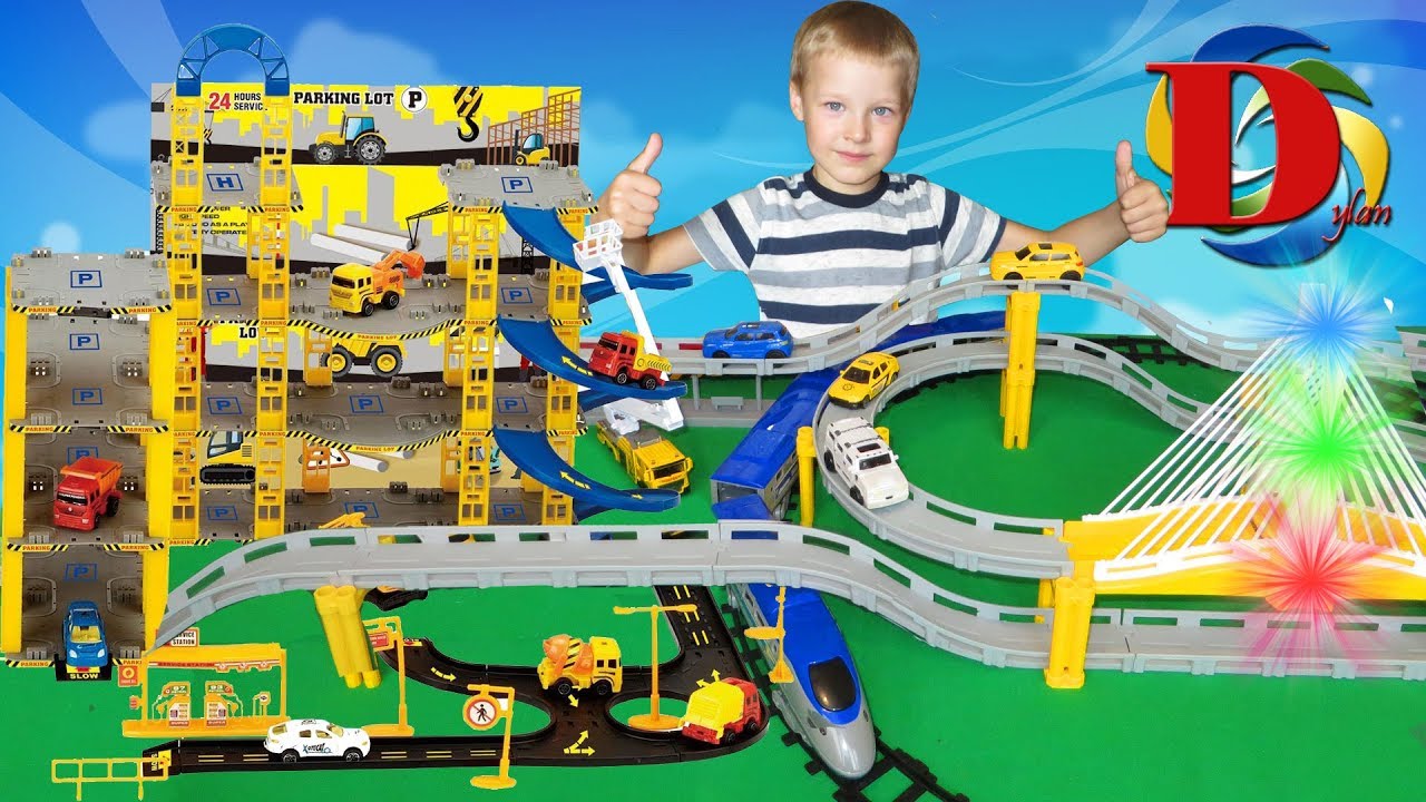 Городской транспорт и Поезда для детей из набора / Видео про игрушки машинки