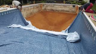 How to Install an Inground swimming pool liner DIY Replacing a vinyl liner
