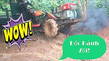 Xe Công Nông 2 Cầu Bốc Bánh Trước Đi Đường Lầy Xấu Ngày Mưa Ở Tây Nguyên | Agriculture Vehicle
