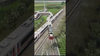Kereta Bersilangan Tapi Malah Tembus