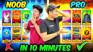 Free Fire Noob Poor Adam To Rich Pro Adam😻❤️ In 10 Minutes ||  I Got Everything -Garena Free Fire