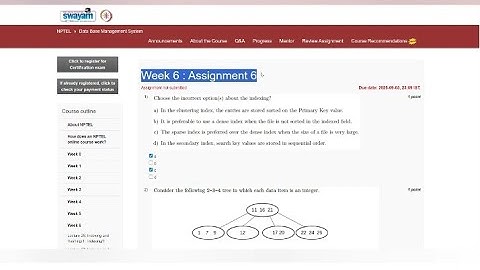 Database Management System (DBMS) – Week 6 Assignment Solutions | NPTEL 2025 